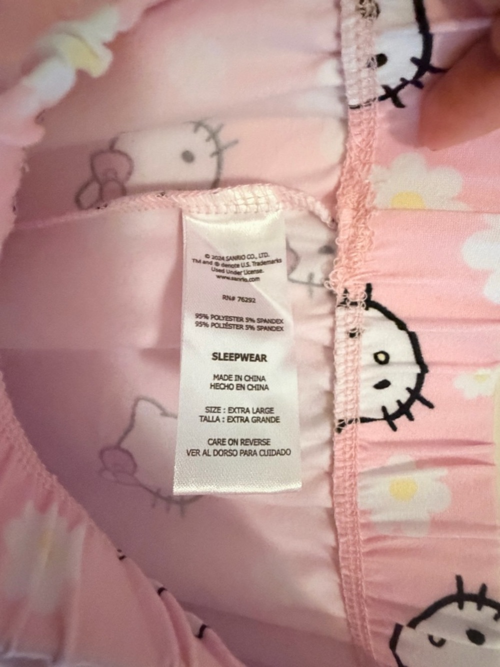 Hello Kitty Pink PJ Set - Picture 5 of 6